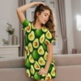 thumbnail image 3 of Naloa Avocado Print Women Nightgowns,Womens Loungewear,Short Sleeve Sleepwear,Comfy Ladies Nightdress, 3 of 6