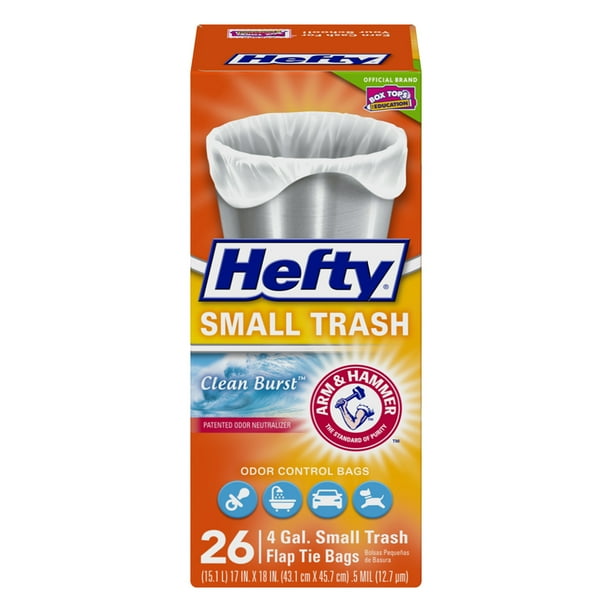 Hefty Small Clean Burst Scent Flap Tie Trash Bags
