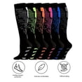 thumbnail image 3 of YAOBAMM Sports Compression Stockings 6 Pairs Unisex Compression Stockings High Elasticity Slip Striped Support Great Circulation Running Nursing Athletic, 3 of 7