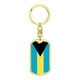 thumbnail image 4 of Bahamas Flag Keychain Dog Tag Stainless Steel or 18k Gold, 4 of 16