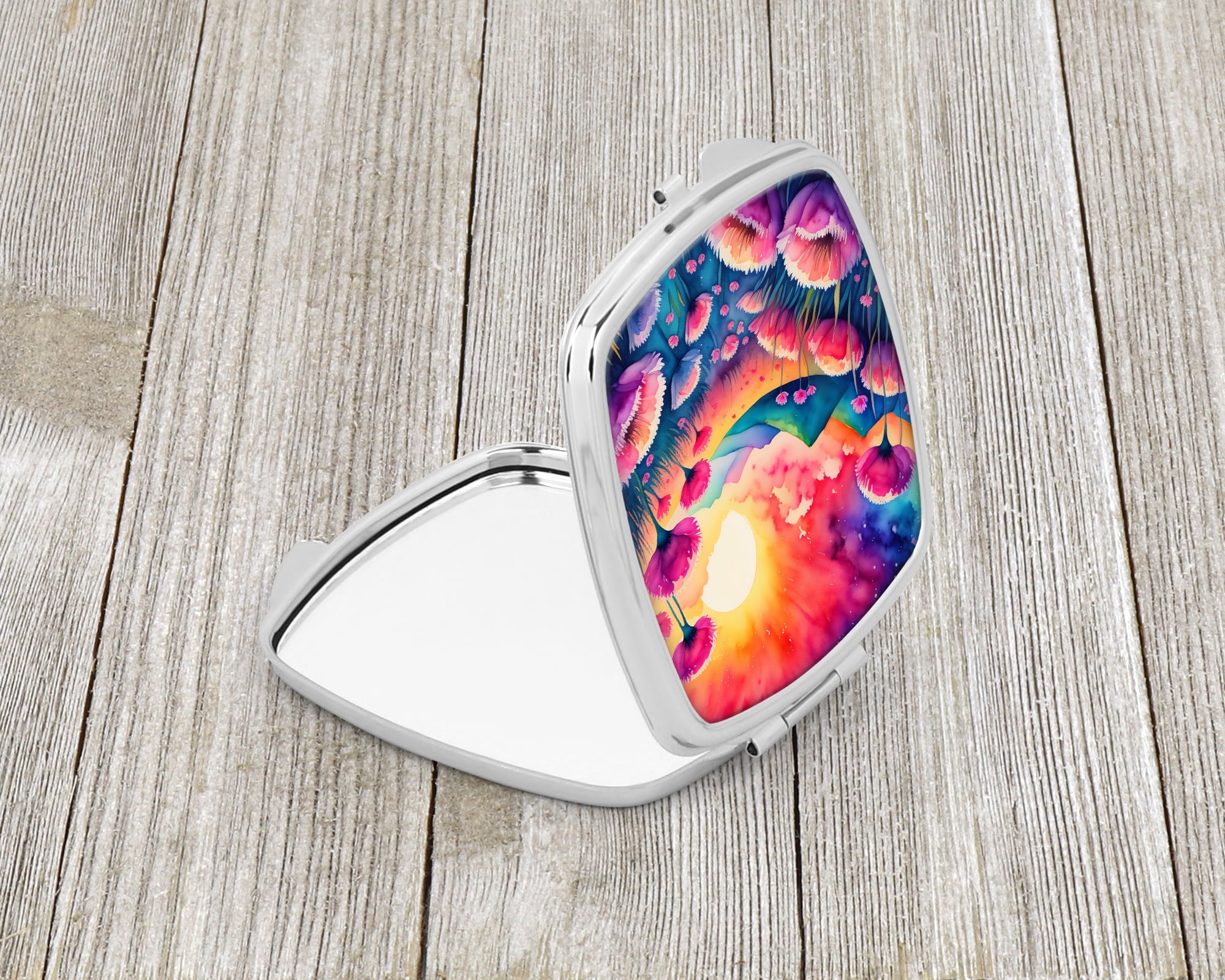 Colorful Dianthus Compact Mirror 2.75 in x 3 in