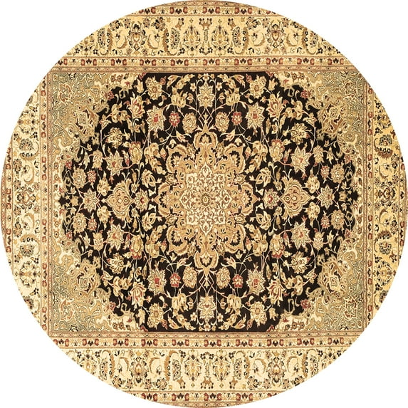 Ahgly Company Indoor Round Persian Brown Traditional Area Rugs, 4' Round