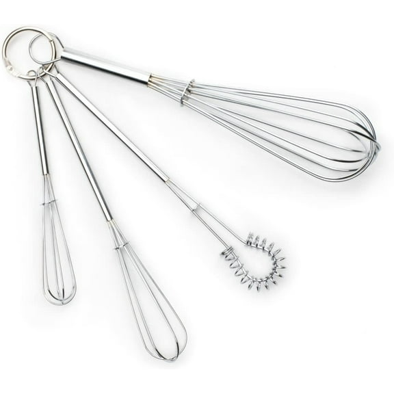 Fox Run Set of 4 Chrome-Plated Mini Whisks