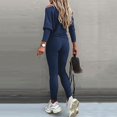 thumbnail image 2 of Ladies Womens Two Piece Outfit Long Sleeve One Shoulder Pullover Tops And Long Pants Tracksuit, 2 of 3