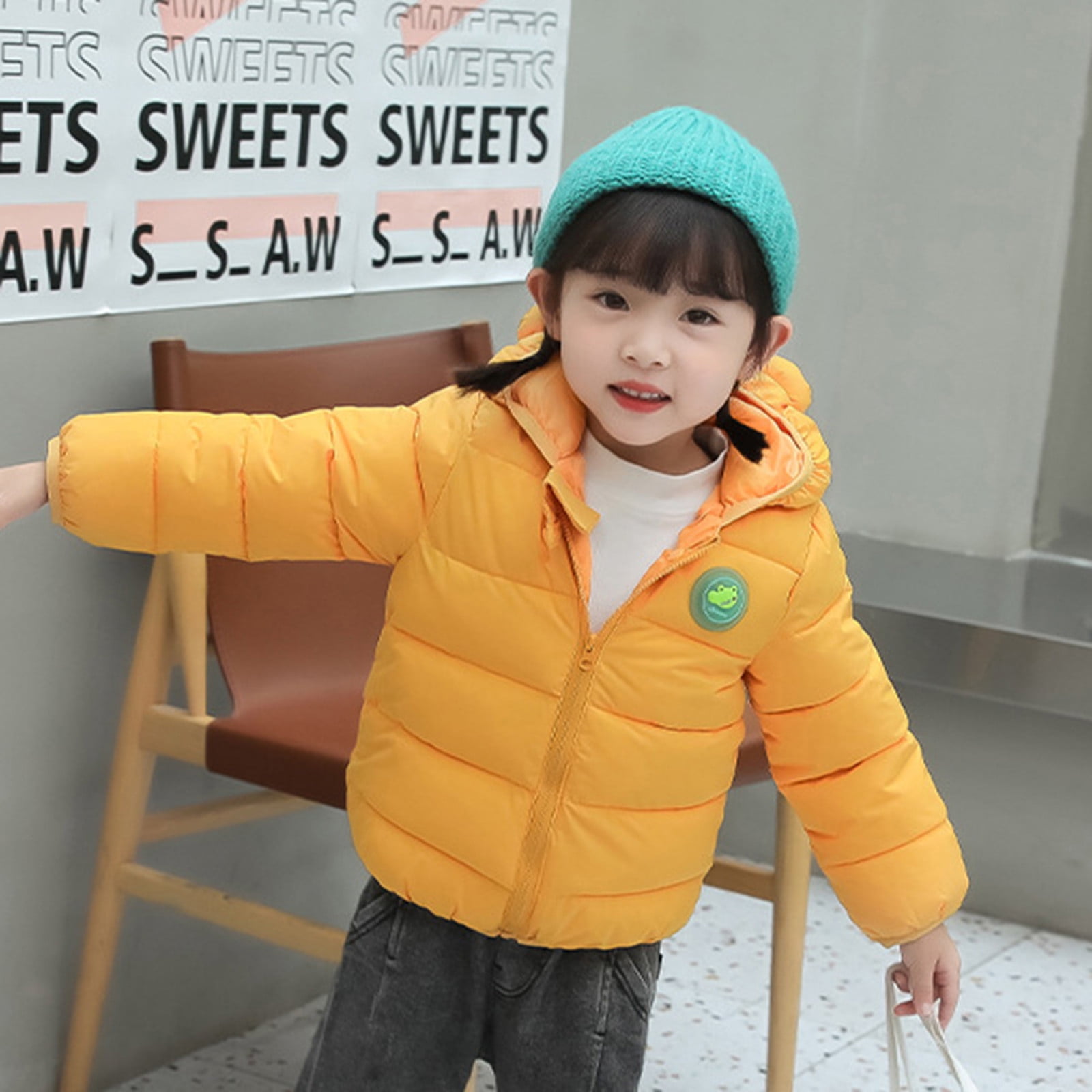 dmqupv Toddler Kids Baby Boys Girls Winter Warm Solid Dinosaur Coats Bear  Ears Hooded Padded Jacket Outwear Petticoat For Girls Outerwear Yellow  12-18 Months - Walmart.com