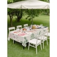 thumbnail image 4 of Outdoor Tablecloth with Umbrella Hole for Patio/Picnic/Party/Camping, Tropical Flamingo Animal Waterproof Table Cloth Rectangle Table Cover Washable, Wildflowers Leaves Botanical Beige (60"x 84"), 4 of 8
