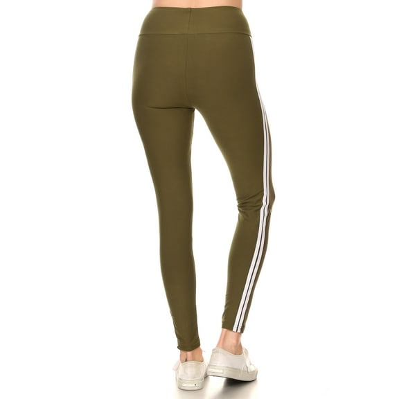 LA12ST Women's Juniors Soft Double Stripe Leggings