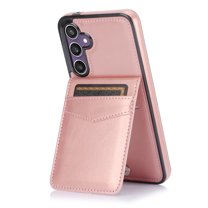 Dteck for Samsung Galaxy S23 FE Case with Card Holder,PU Leather Magnetic Back Flip Case for Samsung Galaxy S23 FE Wallet Case for Women,Protective Case for Samsung Galaxy S23 FE 5G,Rosegold