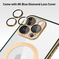 thumbnail image 2 of Magnetic for iPhone 12 Pro Case Built-in Camera Lens Cover [Compatible with Magsafe] Plating Soft Anti-Scratch Shockproof Transparent Back Cover 6.1 Inch - Clear Dark Green, 2 of 14