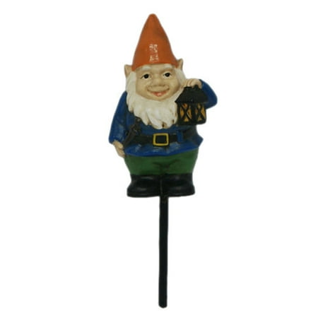 Bobble Head Gnome Planter Stake, Orange Hat