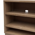 thumbnail image 3 of Twin Star Home Contemporary TV Stand for TVs up to 80” with Asymmetrical Open Shelves in Natural Oak, 3 of 7
