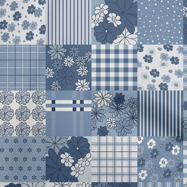 oneOone Georgette Viscose Dusty Blue Fabric Florals Craft Projects Decor Fabric Printed By The Yard 42 Inch Wide