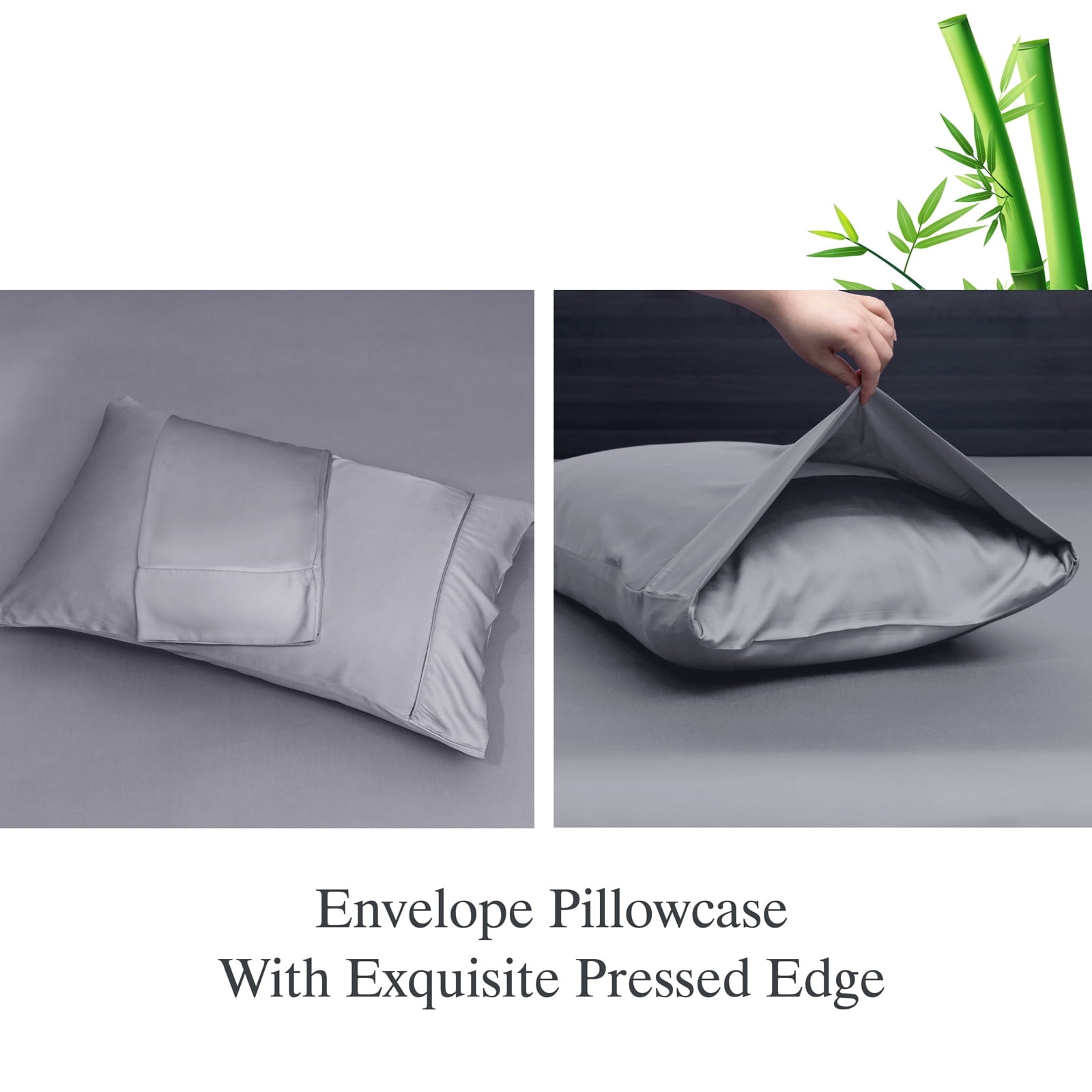 Lidoloka Luxury Bamboo Bed Sheets Set Queen 4 Pcs for Adult,Soft&Cool,16" Deep Pocket,Gray