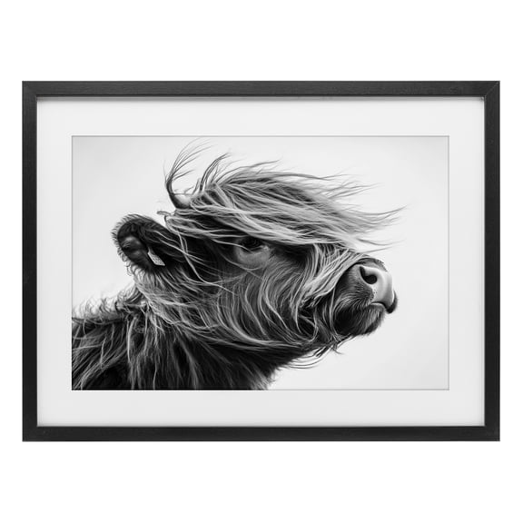 Stupell Industries Farmhouse Handsome Highland Portrait Black Framed Print Under Glass, 20 x 14, by Tina LeCour