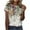 Brown, variant on Otvok Womens Summer Tops Regular Casual Short Sleeve Flower Print Round Neck Pullover Blouse