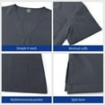 thumbnail image 2 of Scrubs for Women Set - Stretch Top & Cargo Pants with Multi Pocket for Nurse Gray S, 2 of 7