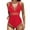 Red, variant on Womens One Piece Swimsuit Solid Color Mesh Backless Sexy Bikini Swimsuit