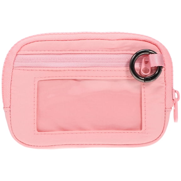 BESTYASH Durable Pink Nylon Wrist Wallet with Zipper Closure and Snap Clip
