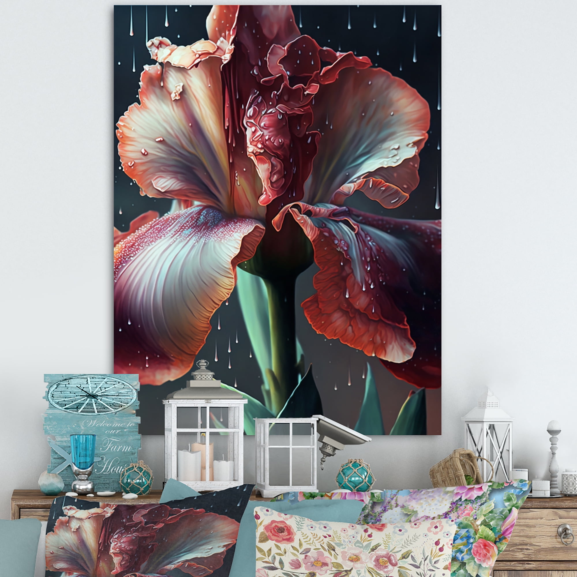 Designart Red Gladiolus Flowers I Canvas Wall Art