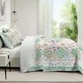 thumbnail image 3 of Tritard Floral Patchwork Soft Touch Farmhouse 3-Piece Quilt Sets, King, Green Floral, 3 of 8