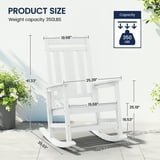 SERWALL Outdoor Rocking Chair, HDPE Patio Rocking Chair, Heavy Duty ...