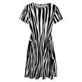 thumbnail image 4 of Zebra Black White Animal Print Dress Fashion Beach Short Sleeve Dresses Female Party Printed Sundress, 4 of 7