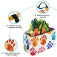 thumbnail image 3 of Dog Paw Print Large Capacity Reusable Foldable Oxford Cloth Storage Bin Cube Organizer with Grocery and Picnic Baskets, 3 of 7