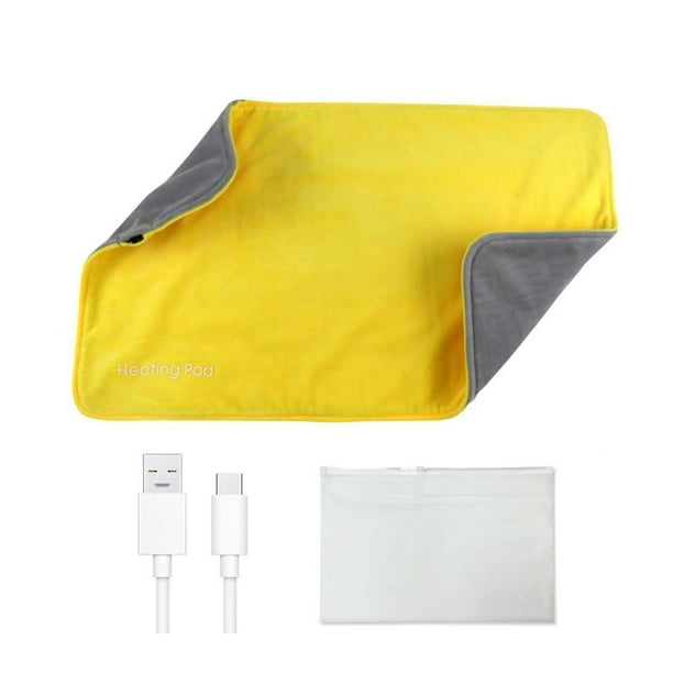 Jumpingount Almohadilla térmica eléctrica, manta térmica alimentada por USB para comodidad portátil, almohadilla térmica eléctrica sin Salud amarillo