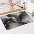 thumbnail image 4 of Gray Marble Gold Wave Pattern Bathroom Rugs Mat,Non Slip Microfiber Bathroom Rug,Rubber Backing,Soft Bathroom Mats for Bathroom Floor,Tub and Shower,17x27in(43x68cm), 4 of 5