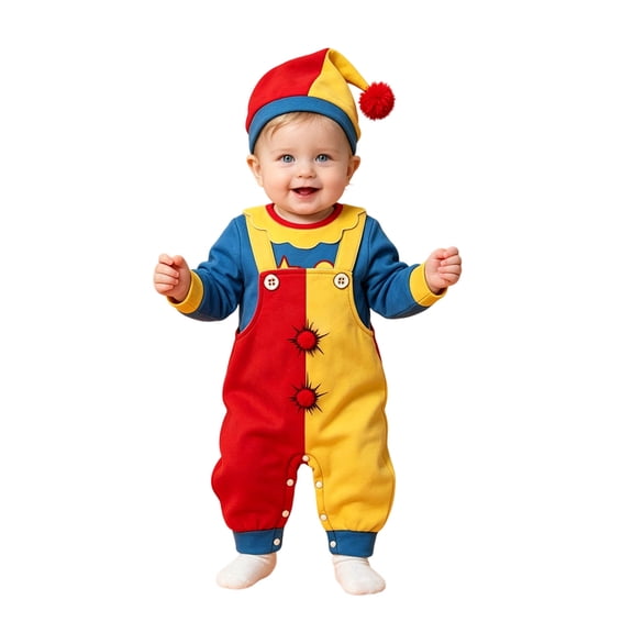 OJSFQUFP Todder Halloween Dress-Up Clown Clothes Dress Up Circus Clown Carnival Boys Clothing Performance Cos Clothing Halloween Party