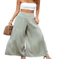 thumbnail image 3 of POINTERTECK Pantalons Larges Amples pour Femmes Taille Haute Couleur Unie Coupe Décontractée Plissée, 3 of 7