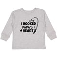 thumbnail image 3 of Inktastic I Hooked Papa's Heart with Fishing Rod Boys or Girls Long Sleeve Toddler T-Shirt, 3 of 5