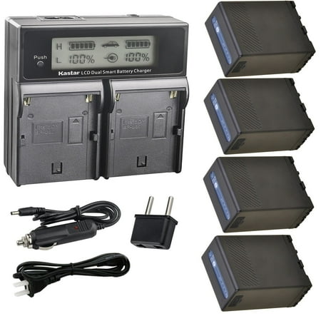 Kastar BP-U68 Battery 4-Pack and CH04 Dual Fast Charger Replacement for Sony PMW-160 PMW-200 PMW-300 PMW-EX1 PMW-EX1R PMW-EX3 PMW-EX3R PMW-EX160 PMW-EX260 PMW-EX280 PMW-F3 PMW-F3K PMW-F3L Camera