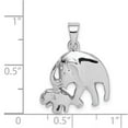 thumbnail image 2 of 925 Sterling Silver Rhodium Plated Elephants Pendant Necklace Pendant for Women - 2.6 Grams, 2 of 2