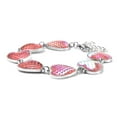 thumbnail image 3 of Pink Glass Stainless Steel Disco Ball Theme Heart Charm Station Bracelet for Women Jewelry for Women Size 7.25" Birthday Christmas Gifts, 3 of 8