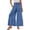 693#Royal Blue, variant on Womens Boho Wide Leg Pants Elastic High Waist Ties Ruffle Hem Loose Palazzo Beach Pants Light pink M