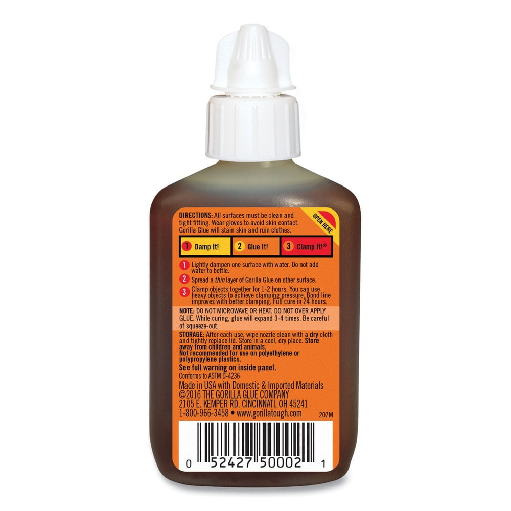 Gorilla Original Industrial Strength Waterproof Glue, 2 oz