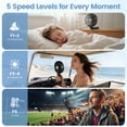 thumbnail image 6 of Lemolifys 6-inch Portable Handheld Fan, 10000mAh Rechargeable Personal Fan up to 40H Runtime, 5-Speed Long-Range Airflow, 6000RPM Brushless Motor for Travel Concerts Lash Makeup, Gifts for Women, 6 of 11