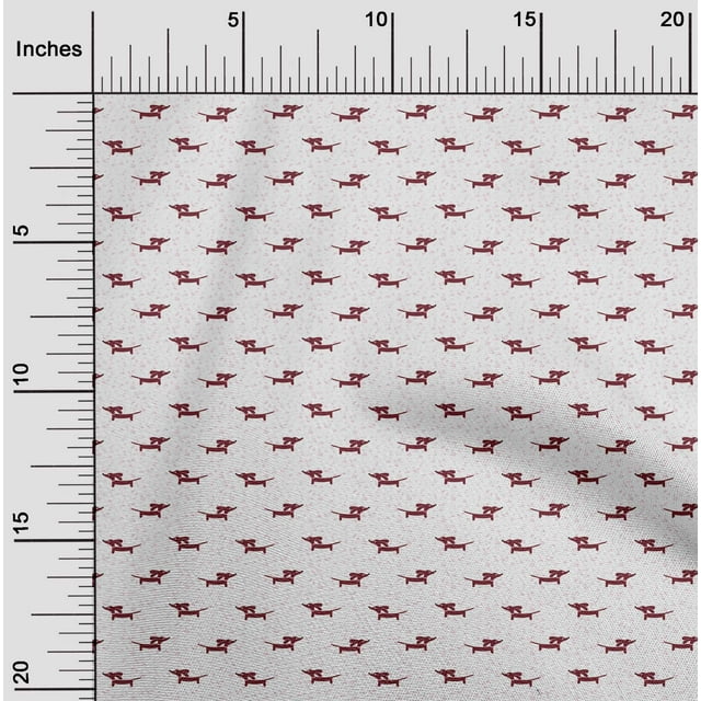 oneOone Tissu Jersey Viscose Imprimé Teckel au Mètre 60 Pouces de Large