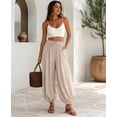 thumbnail image 6 of Lightweight Balloon Pants Women Summer Elastic Waist Casual Baggy Beach Boho Harem Pants Trousers with Pockets, 6 of 9