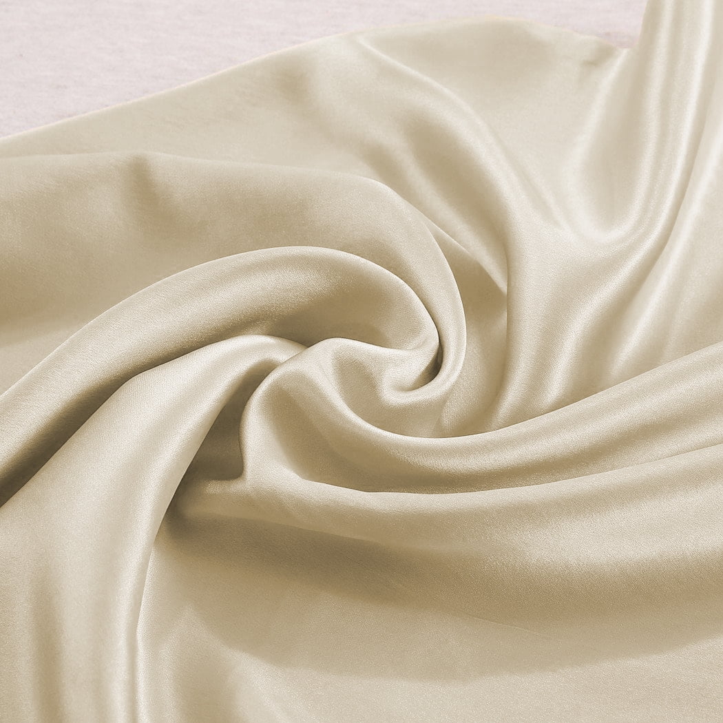 Gilbin Satin Pillowcase for Hair and Skin Silk Pillowcases Set of 4 - with Envelope Closure - with Hidden Zipper - King Satin Pillowcase (Beige)