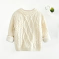 thumbnail image 5 of Scyoekwg Newborn Infants Toddler Baby Boys Girls Warm Sweaters Winter Fleece Thickened Sweaters Casual Round Neck Long Sleeve Solid Color Sweaters Pullover (White,12 Months), 5 of 6
