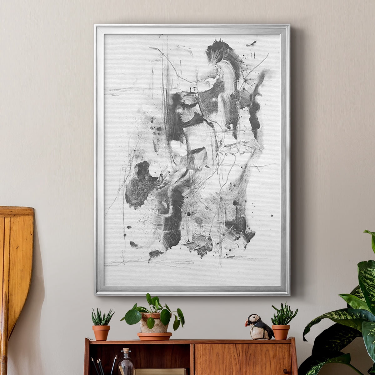 Graphite Abstract I Premium Framed Print, in Gold, Black, or Silver - Ready to Hang