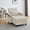Beige, variant on YWEN Convertible Chaise Lounge Sleeper Chair with Storage and 6-Position Reclining Backrest,Modern Tufted Recliner Lounge Chaise Chair with Swivel Tray Table & USB Port for Living Room