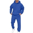 thumbnail image 2 of FASHOFT Mens Track Suits 2 Piece Set Hoodie and Sweatpants Casual Athletic Jogging Suit Drawstring Running Gym Sweat Suits Blue M, 2 of 4