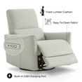 thumbnail image 6 of CHITA Electric Power Recliner Swivel Glider Set of 2, Upholstered Faux Leather Nursery Chair Living Room Reclining Sofa Chair, Light Gray, 6 of 11