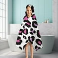 thumbnail image 6 of White and Pink Of Leopard Print Hooded Bath Towel，50"x30" for Ages 3 To 12 Kids, Quick Dry Lightweight Soft Microfiber Hood Beach Towel Cover Up for Kids, 6 of 7
