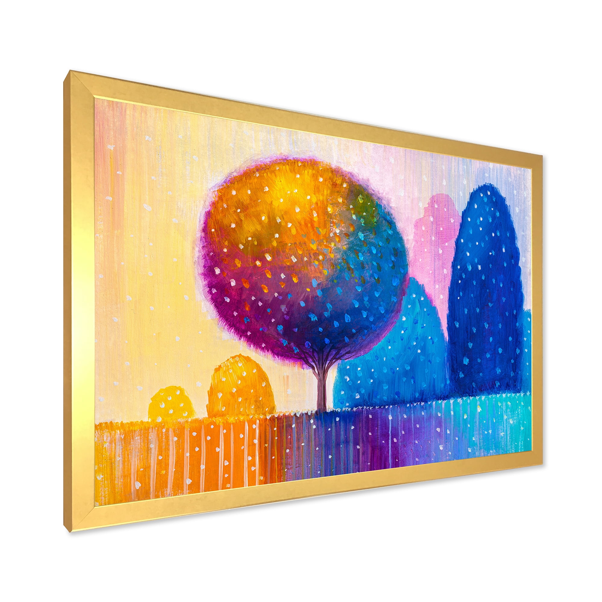 Designart 'Ornamental Colourful Trees X' Modern Framed Art Print