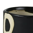 thumbnail image 2 of 5 Inch Round Ceramic Cachepot with Circle Motif, Small, Black- Saltoro Sherpi, 2 of 5