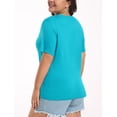 thumbnail image 5 of DreamFish Women's Plus Size Tops V Neck T Shirts Summer Short Sleeve Oversized Tees Casual Loose Fit Tunic, 5 of 5